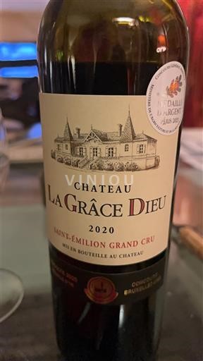 Burdeos Saint-Émilion Gran Cru Grand Cru Château La Grâce Dieu 2020
