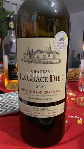 Bordeaux Saint-Émilion Grand Cru Grand Cru Château La Grâce Dieu 2020