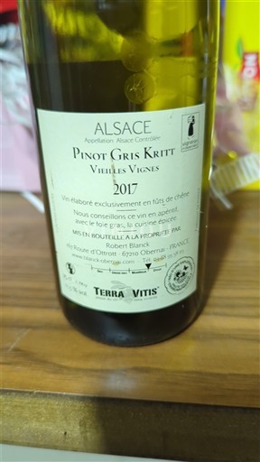 Alsace Domaine Robert Blanck Pinot Gris Kritt Vieilles Vignes 2017