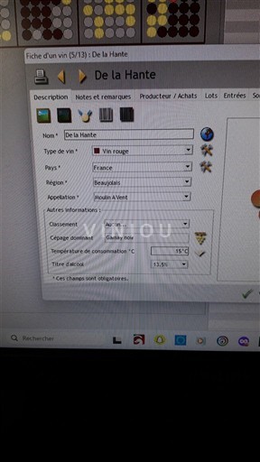 Beaujolais Moulin-à-vent La Hante 2013