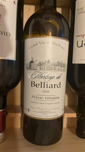 Bordeaux Pessac-Léognan Belliard Héritage de Belliard 2020