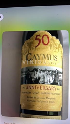 AVAs californianas Napa Valley Caymus Vineyards 50th Anniversary 2022