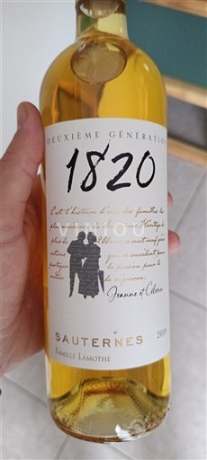 Bordeaux Sauternes Famille Lamothe 1820 Deuxième Génération 2019