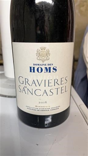 Languedoc Minervois Domaine Des Homs Gravières de Sancastel 2016