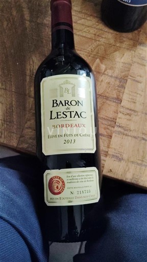 Bordeaux Baron de Lestac Élevé en Fûts de Chêne 2013