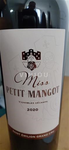 Bordeaux Saint-Émilion Grand Cru Grand Cru Petit Mangot Miss 2020