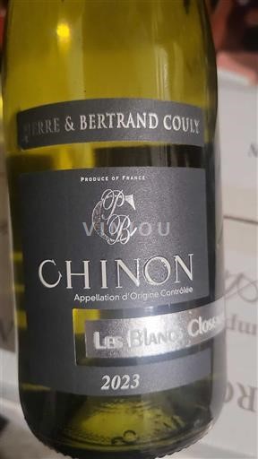 Vallée de la Loire Chinon Pierre & Bertrand Couly Les Blancs Closeaux 2023
