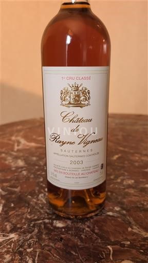 Bordeaux Sauternes 1er Cru Classé Château Rayne Vigneau 2003