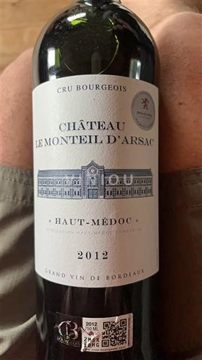 Bordeaux Haut-Médoc Cru Bourgeois Château Le Monteil Arsac 2012