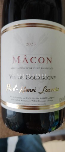 Bourgogne Mâcon và Mâcon-villages Paul-Henri Lacroix 2023