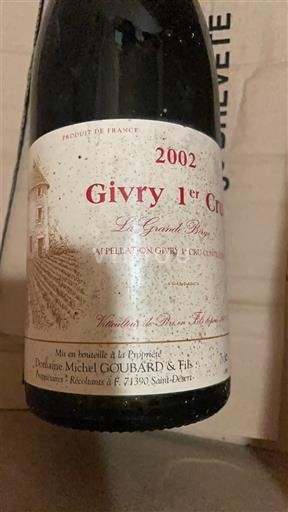 Bourgogne Ikke specificeret Premier Cru Domaine Michel Goubard & Fils La Grande Berge 2002