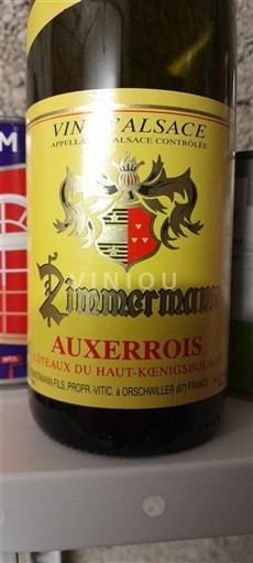 Alsacia Zimmermann Auxerrois Coteaux du Haut-Koenigsbourg 2018