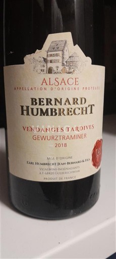 Elsass Vendanges Tardives Château Bernard Humbrecht Vendanges Tardives Gewurztraminer 2018