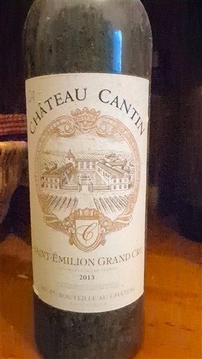 Bordoja Saint-Émilion Grand Cru Grand Cru Château Cantin 2013