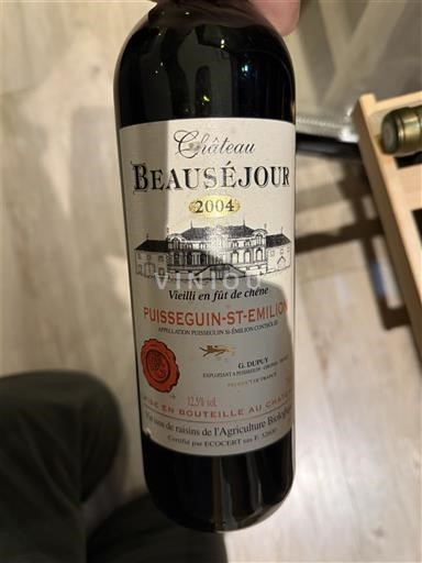 Bordeaux Puisseguin-saint-émilion Château Beauséjour 2004