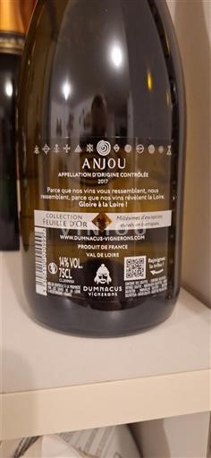 Thung lũng sông Loire Anjou Dumnacus Vignerons Collection Feuille d'Or 2017