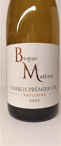 Bourgogne Chablis Premier Cru Domaine Bègue Mathiot Vaillons 2023