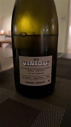 Burgundija Mercurey Premier Cru Domaine Lorenzon Mercurey Croichots 2016