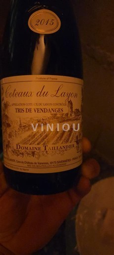 Valle del Loira Coteaux-du-Layon Domaine Taillandier Tris de Vendanges 2015