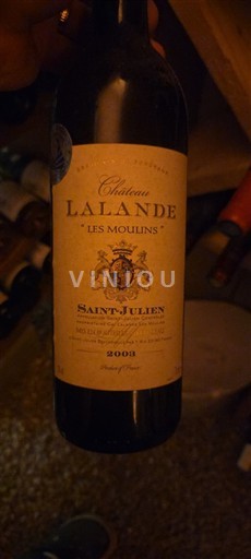 Bordeaux Saint-Julien Château Lalande Les Moulins 2003
