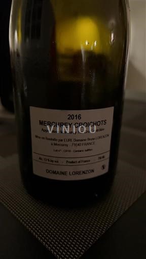 Burgundija Mercurey Premier Cru Domaine Lorenzon Mercurey Croichots 2016