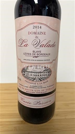 Bordeaux Blaye-Côtes-de-Bordeaux Domaine La Valade Passion 2014