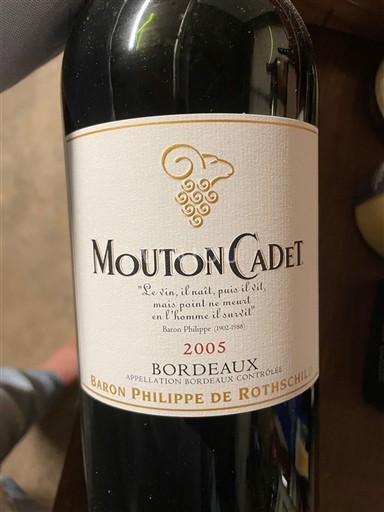 Burdeos Bordeaux Baron Philippe de Rothschild Mouton Cadet 2005