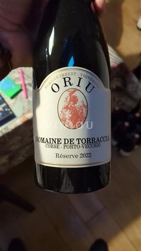 Korsika Porto-Vecchio Domaine Torraccia Oriu Réserve 2022