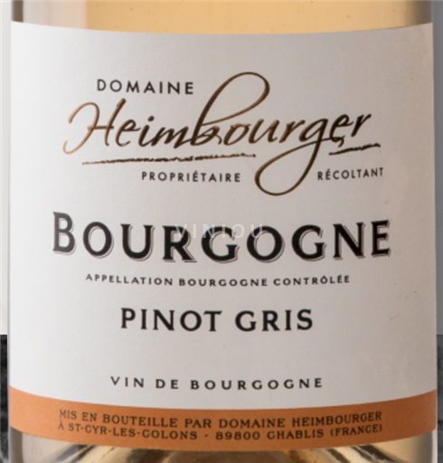 Burgundi Bourgogne Valkoviini, Punaviini, Roséviini Heimbourger pinot gris 2023