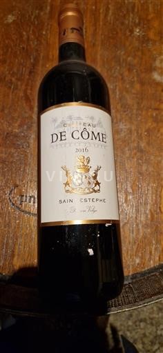 Bordeaux Saint-Estèphe Château Côme Baron Velge 2016