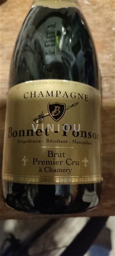 Champaña No especificado Premier Cru Bonnet-Ponson Brut Premier Cru à Chamery Sin añada