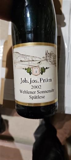 Mosel Moselle Joh. Jos. Prüm Wehlener Sonnenuhr Spätlese 2002