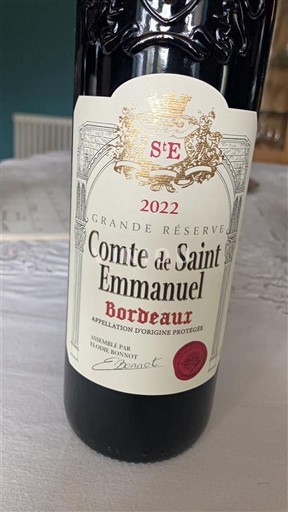 Bordeaux Comte de Saint Emmanuel Grande Réserve 2022