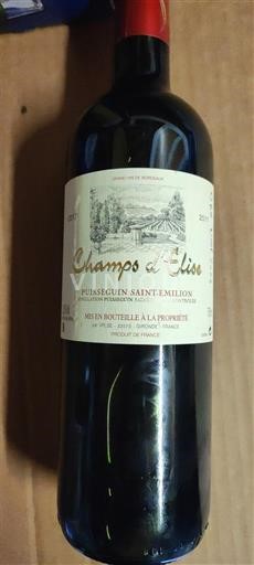 Bordeaux Puisseguin-saint-émilion Champs Élise Icke årgångsbetecknad