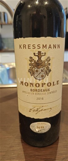 Bordeaux Kressmann Monopole 2016