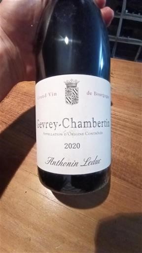 Bourgogne Gevrey-chambertin Anthonin Leduc 2020