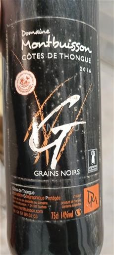 Languedoc a Roussillon Côtes de Thongue Domaine Montbuisson Grains Noirs 2016