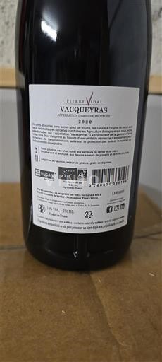 Thung lũng Rhône Vacqueyras Pierre Vidal Sans l'ombre du soufre 2020