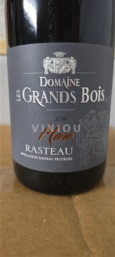 Rhônen laakso Rasteau Domaine Les Grands Bois Marc 2016