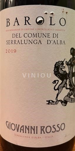 Piemonte Barolo Giovanni Rosso Barolo Del Comune di Serralunga d'Alba 2019