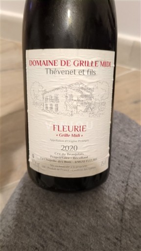 Beaujolais Fleurie Domaine Grille Midi Grille Midi 2020