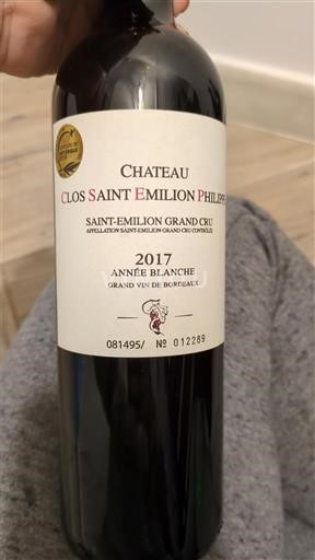 Bordeaux Saint-Émilion Grand Cru Grand Cru Château Clos Saint Emilion Philippe Année Blanche 2017