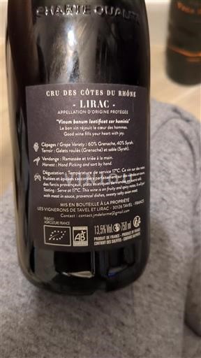 Thung lũng Rhône Lirac Les Vignerons de Tavel et Lirac 2021