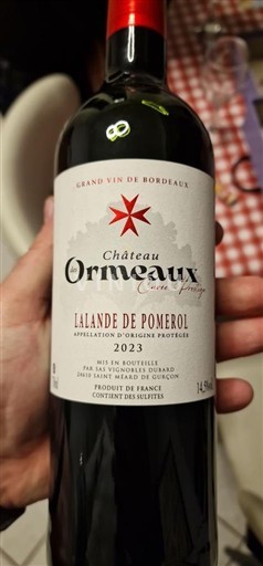 Bordeaux Lalande-de-pomerol Château Ormeaux Prestige 2023