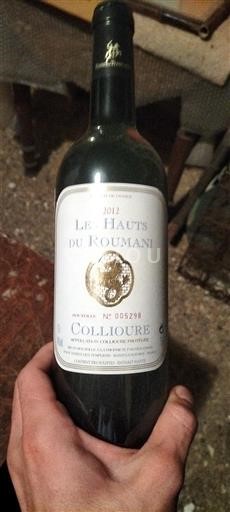 Roussillon Collioure Les Hauts du Roumani 2012