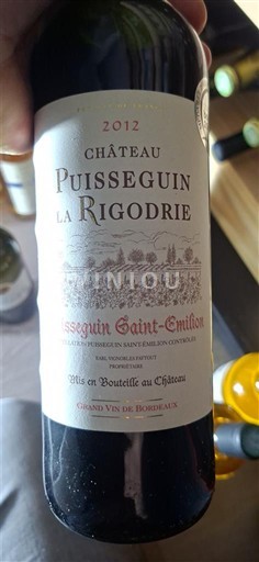 Bordeaux Puisseguin-saint-émilion Château Puisseguin La Rigodrie 2012