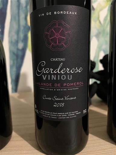 Bordeaux Lalande-de-pomerol Château Garderose Saint-Vincent 2018