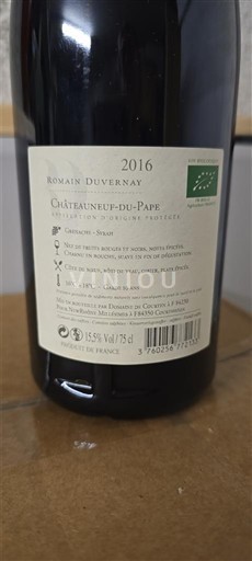 Vallée du Rhône Châteauneuf-du-pape Romain Duvernay 2016