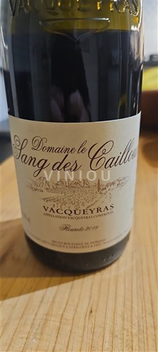 Rhônedalen Vacqueyras Domaine Le Sang des Cailloux 2019