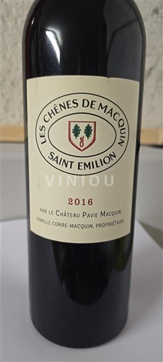 Bordeaux Saint-Émilion Les Chênes de Macquin 2016